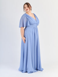 Lungo abito plus size Lavanda, ideale per occasioni eleganti e cerimonie
