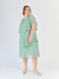 ccc, pannelli in chiffon e maniche corte fluide