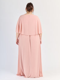 Rosa Antico con maniche a 3/4, flusso grazioso