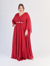 Vestito elegante Bordo, ideale per occasioni speciali, flusso grazioso