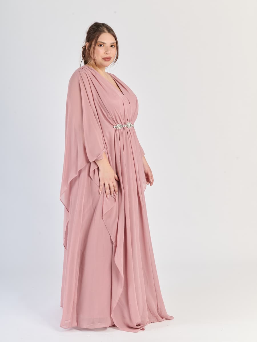 Vestito elegante Rosa Antico, ideale per eventi speciali, tessuto leggero