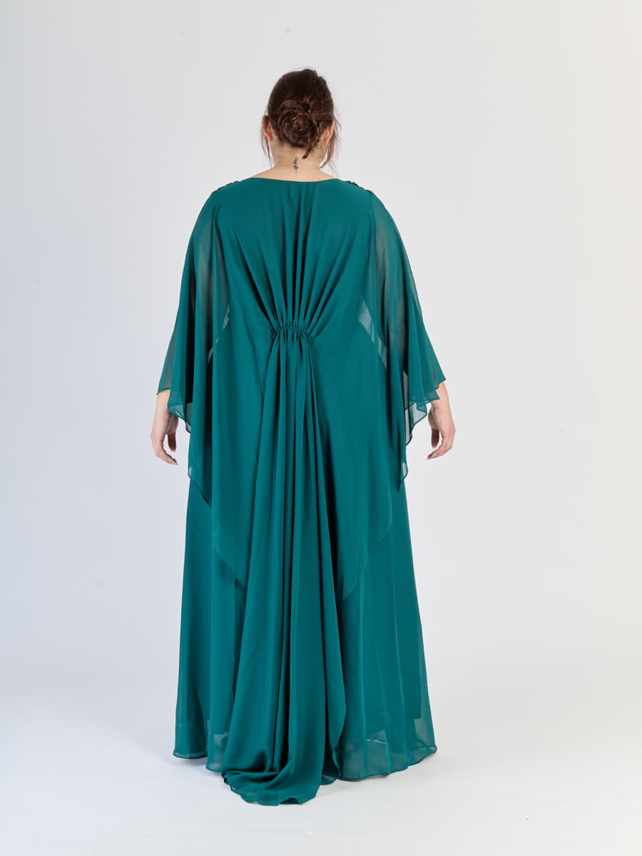 Vestito elegante Verde.S, ideale per eventi all’aperto, flusso naturale