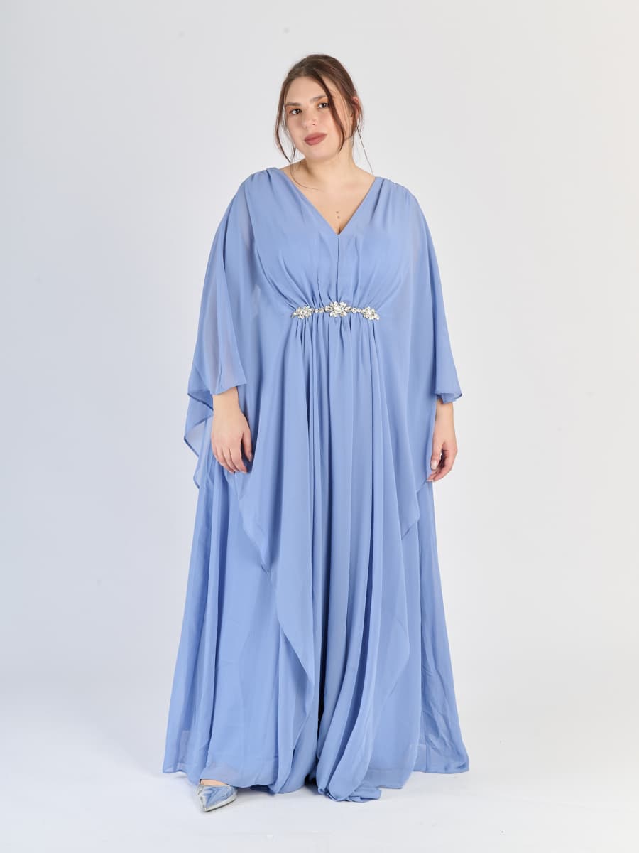 Vestito formale Lavanda, taglia plus size, design fluido e rinfrescante