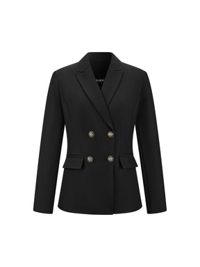 Blazer doppiopetto da donna - Stile classico con bottoni raffinati - Abbigliamento professionale e sofisticato, adatto sia per occasioni formali che quotidiane