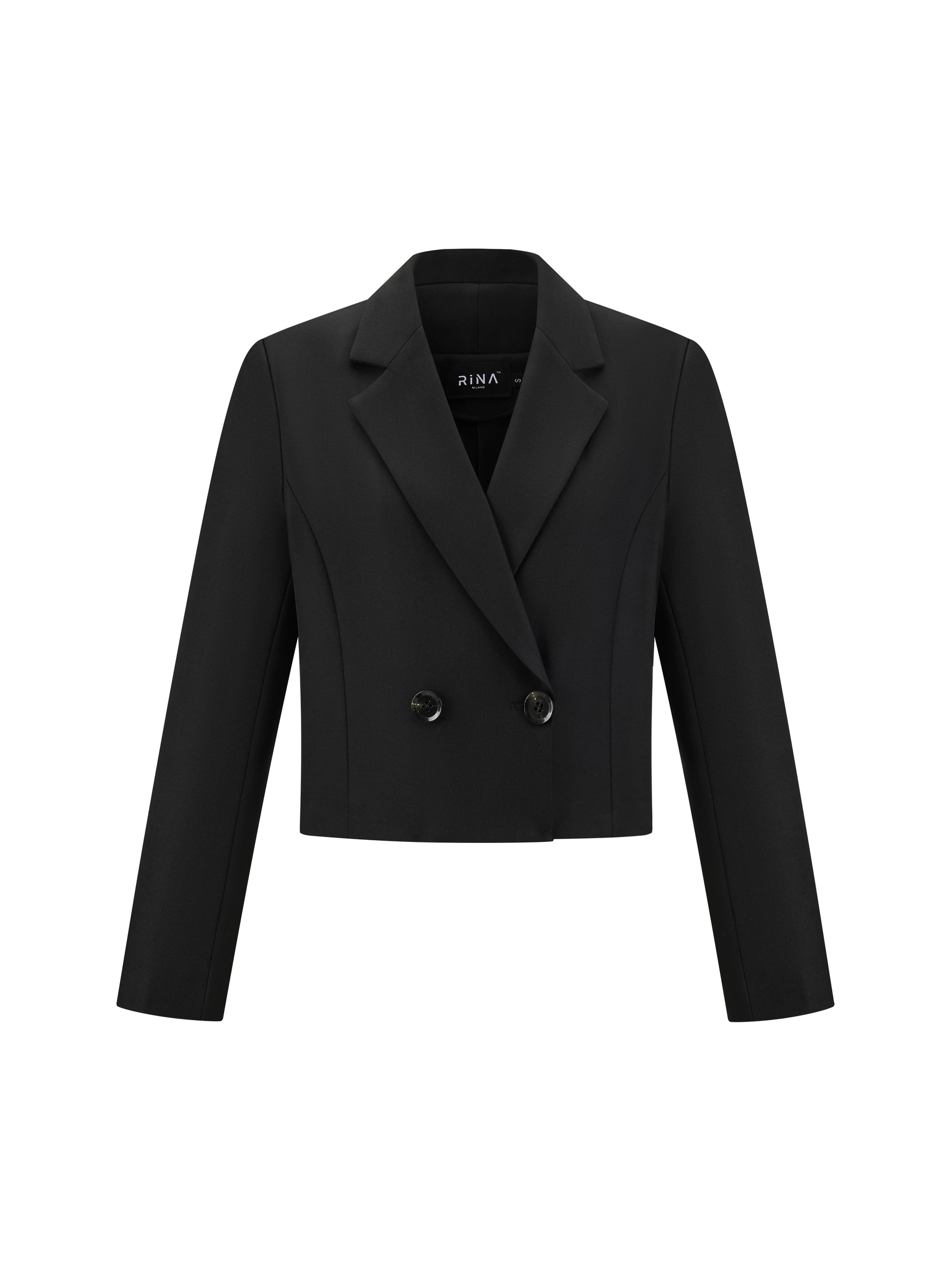 Blazer Donna Corto Doppiopetto - Giacca Cropped Elegante per Ufficio e Stile Quotidiano