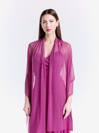Ensemble ciliegio: gown a fondale e cardigan chiffon, stile romantico e delicato