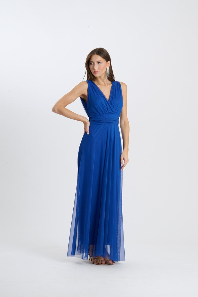 Abito da damigella in tulle con scollo a V Flavia