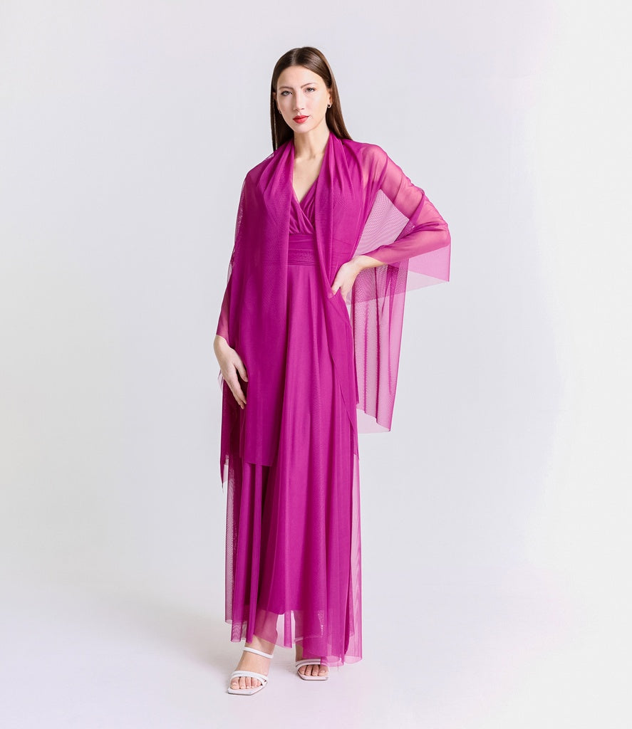 Abito da damigella in tulle con scollo a V Flavia