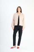 Giaccetta corta in pelliccia sintetica, stile casual e versatile