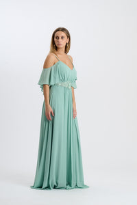 Abito Alessa con spalline e maniche svolazzanti