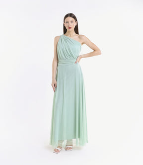 Abito lungo in tulle monospalla Lily