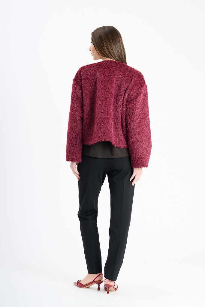 Giaccetta corta in pelliccia sintetica, stile casual e versatile