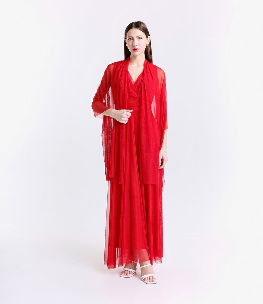 Abito da damigella in tulle con scollo a V Flavia