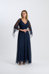 Abito Mirelia – Lungo in tulle con maniche a mantella