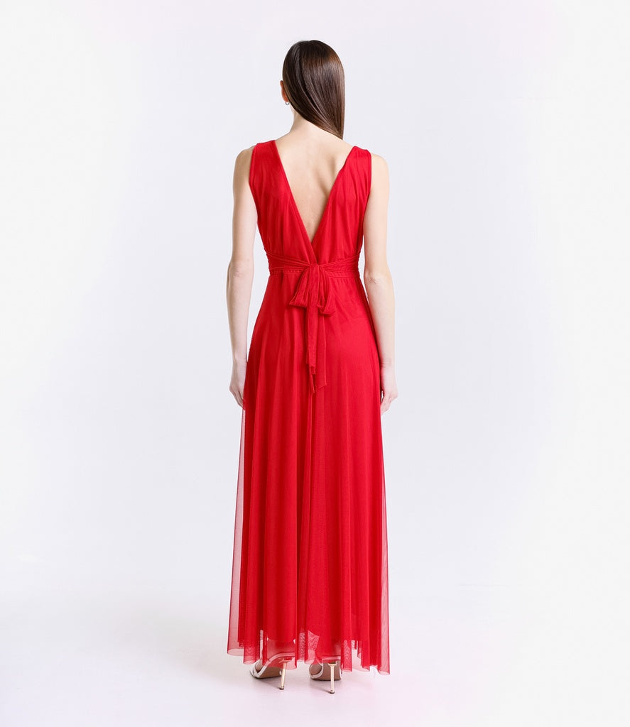 Abito da damigella in tulle con scollo a V Flavia