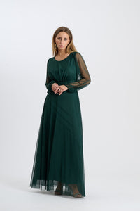 Abito Mirena – Lungo con scollo rotondo e maniche trasparenti