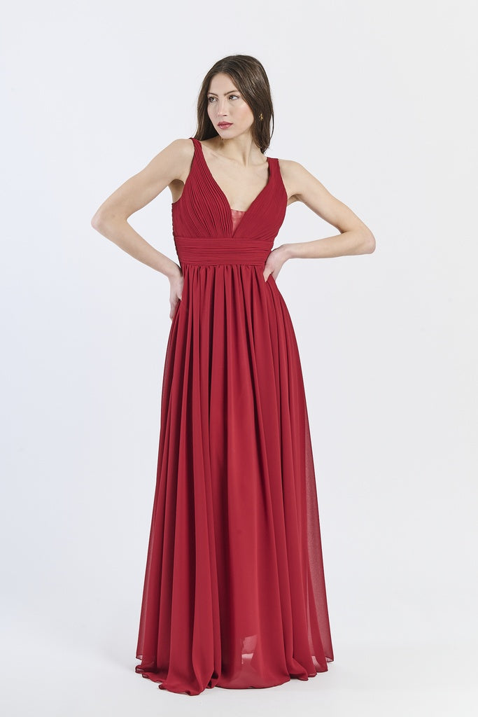 Abito da damigella ampio lungo CHIFFON Zoe