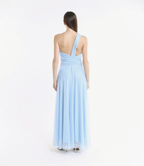 Abito lungo in tulle monospalla Lily