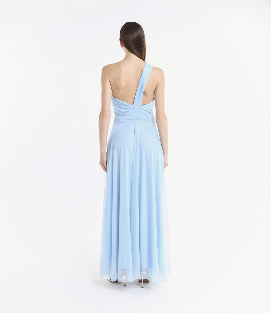Abito lungo in tulle monospalla Lily