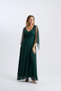 Abito Mirelia – Lungo in tulle con maniche a mantella