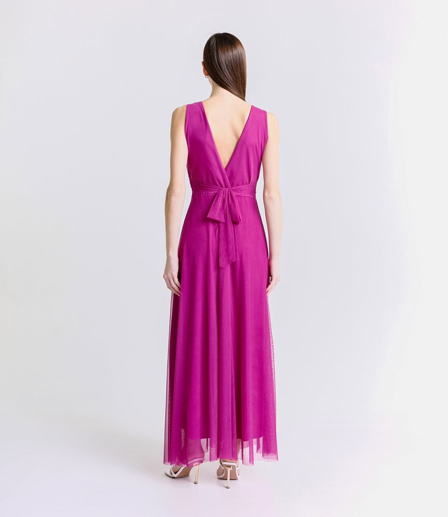 Abito da damigella in tulle con scollo a V Flavia