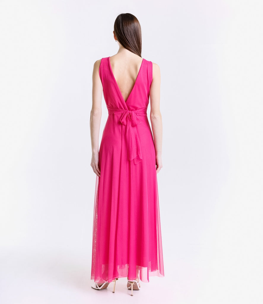 Abito da damigella in tulle con scollo a V Flavia