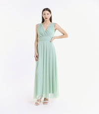 Abito da damigella in tulle con scollo a V Flavia