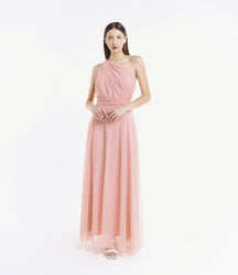 Abito lungo in tulle monospalla Lily