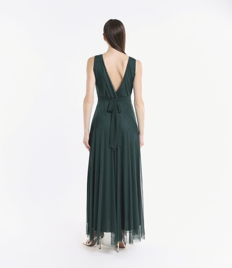 Abito da damigella in tulle con scollo a V Flavia