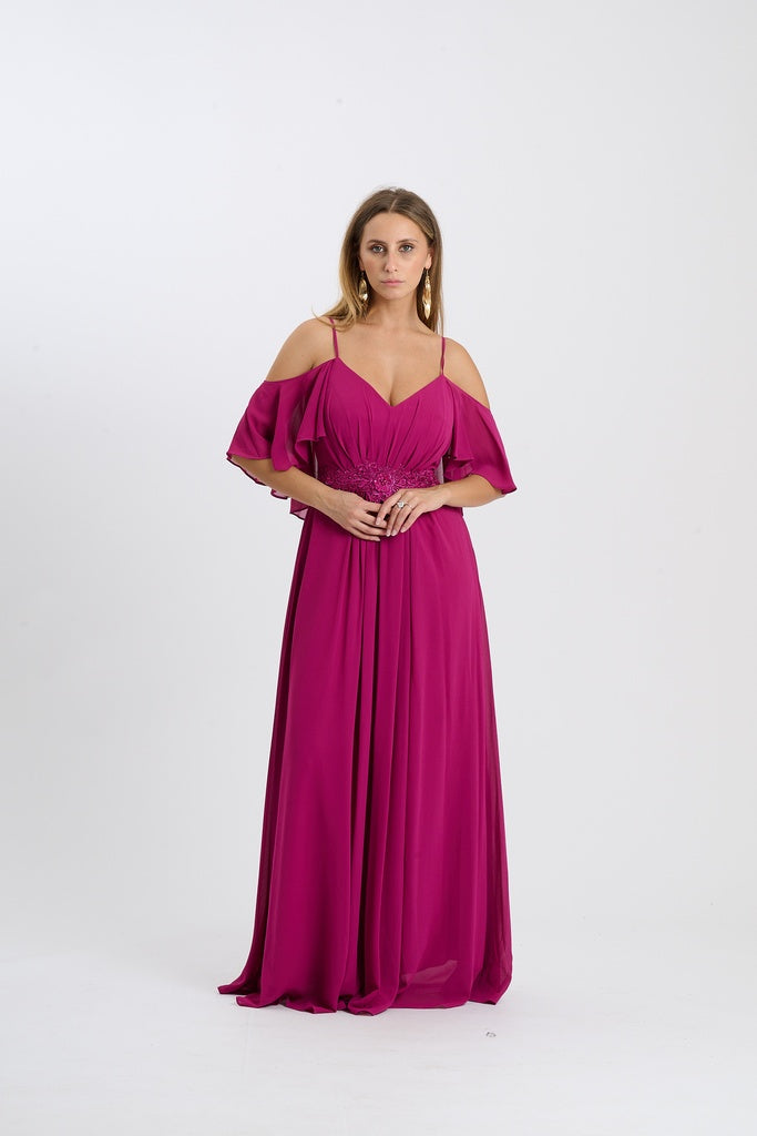 Abito Alessa con spalline e maniche svolazzanti