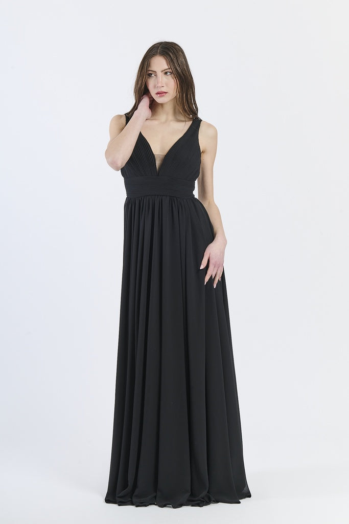 Abito da damigella ampio lungo CHIFFON Zoe