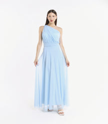 Abito lungo in tulle monospalla Lily