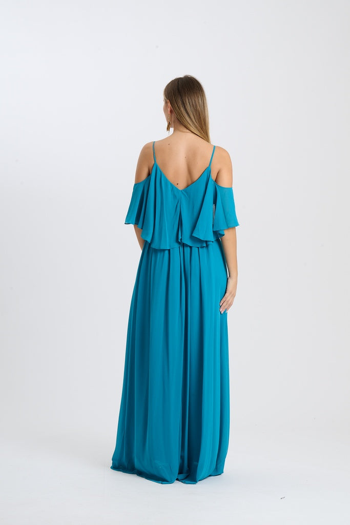 Abito Alessa con spalline e maniche svolazzanti