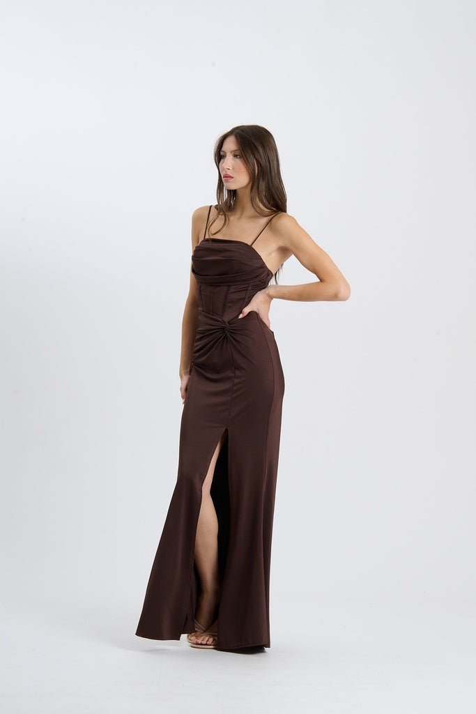 Abito Avirelle – Senza spalline drappeggiato con nodo