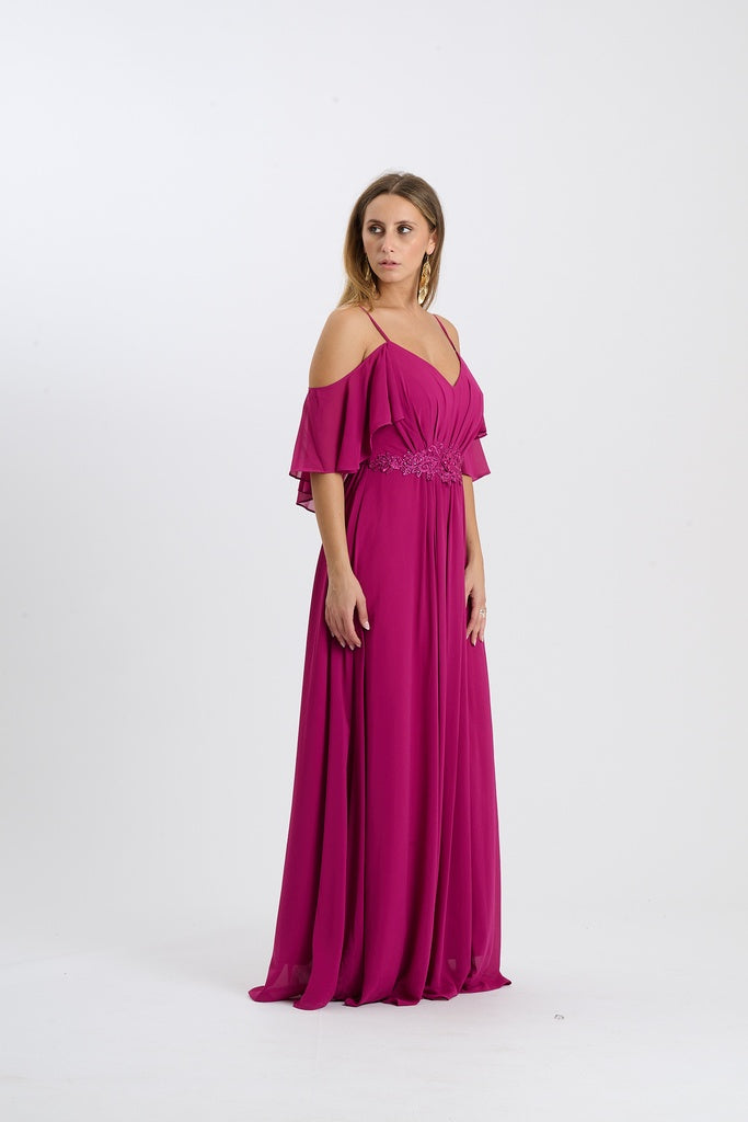 Abito Alessa con spalline e maniche svolazzanti