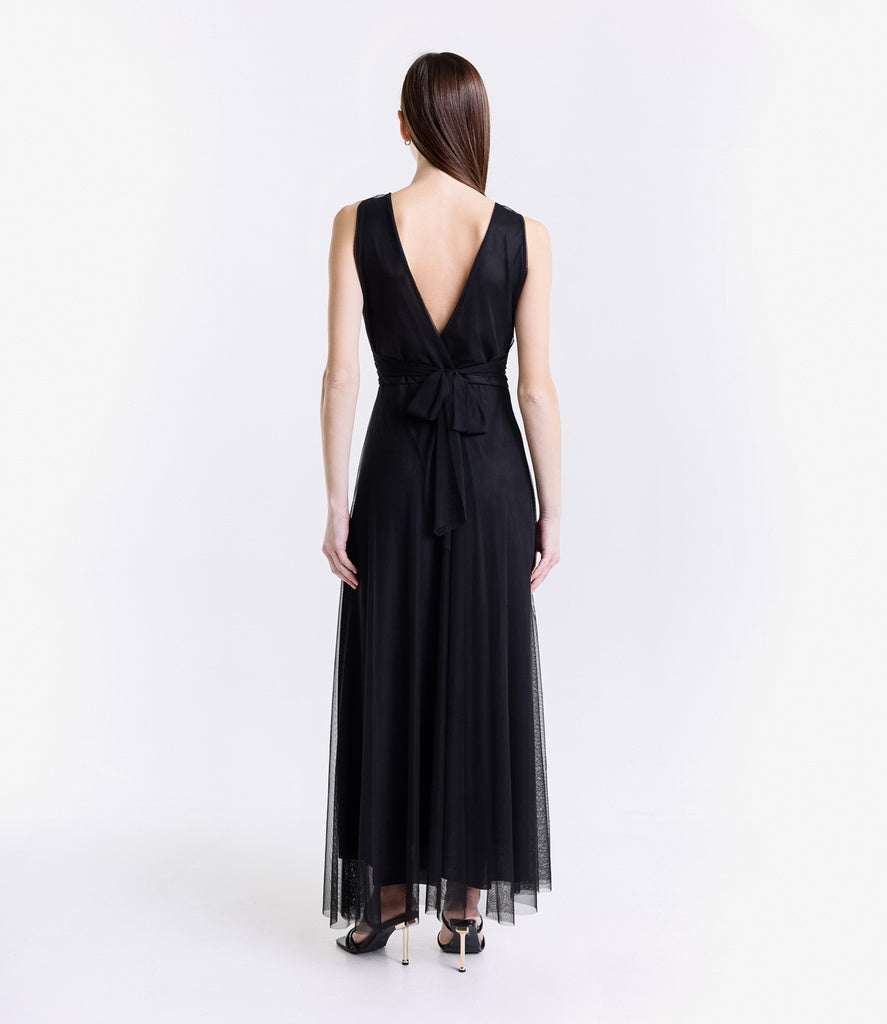 Abito da damigella in tulle con scollo a V Flavia