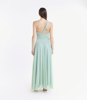 Abito lungo in tulle monospalla Lily
