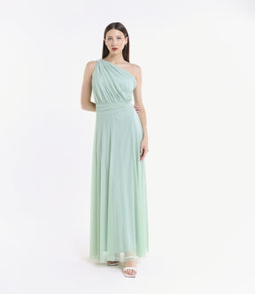Abito lungo in tulle monospalla Lily