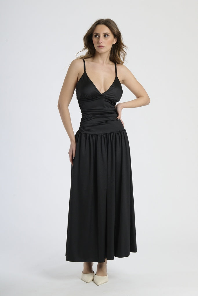 Long dress with tight waist and wide skirt Fatima 