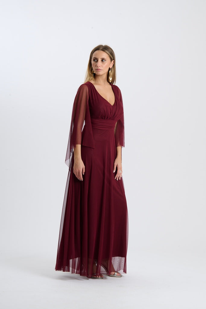 Abito Mirelia – Lungo in tulle con maniche a mantella