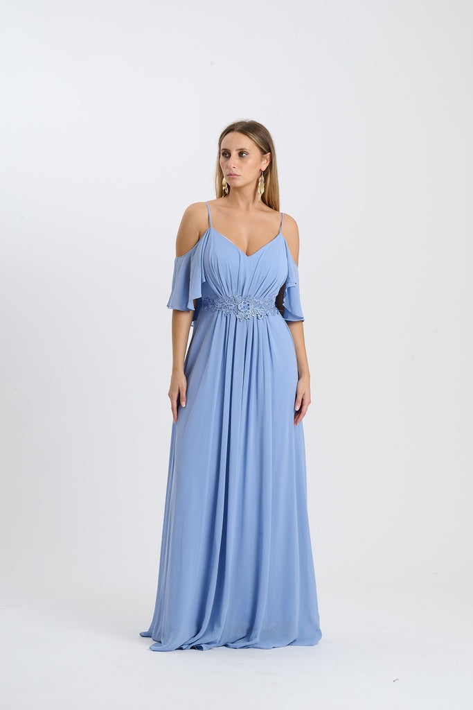 Abito Alessa con spalline e maniche svolazzanti