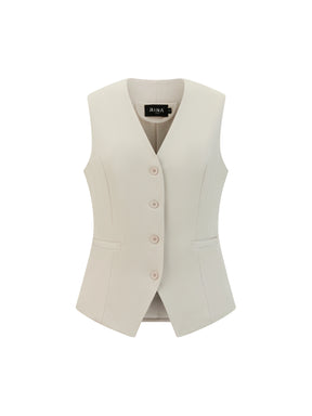 Gilet Donna Elegante a Collo V - Modello Slim Fit per Ufficio e Combinazioni
