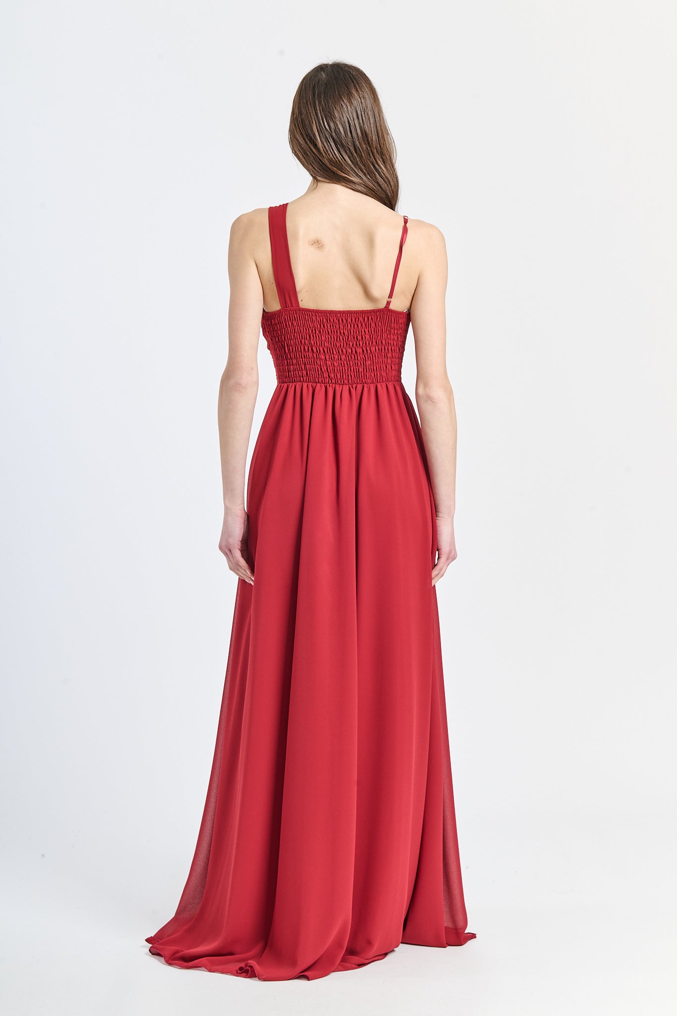 Abito lungo in tulle asimmetrico Luna