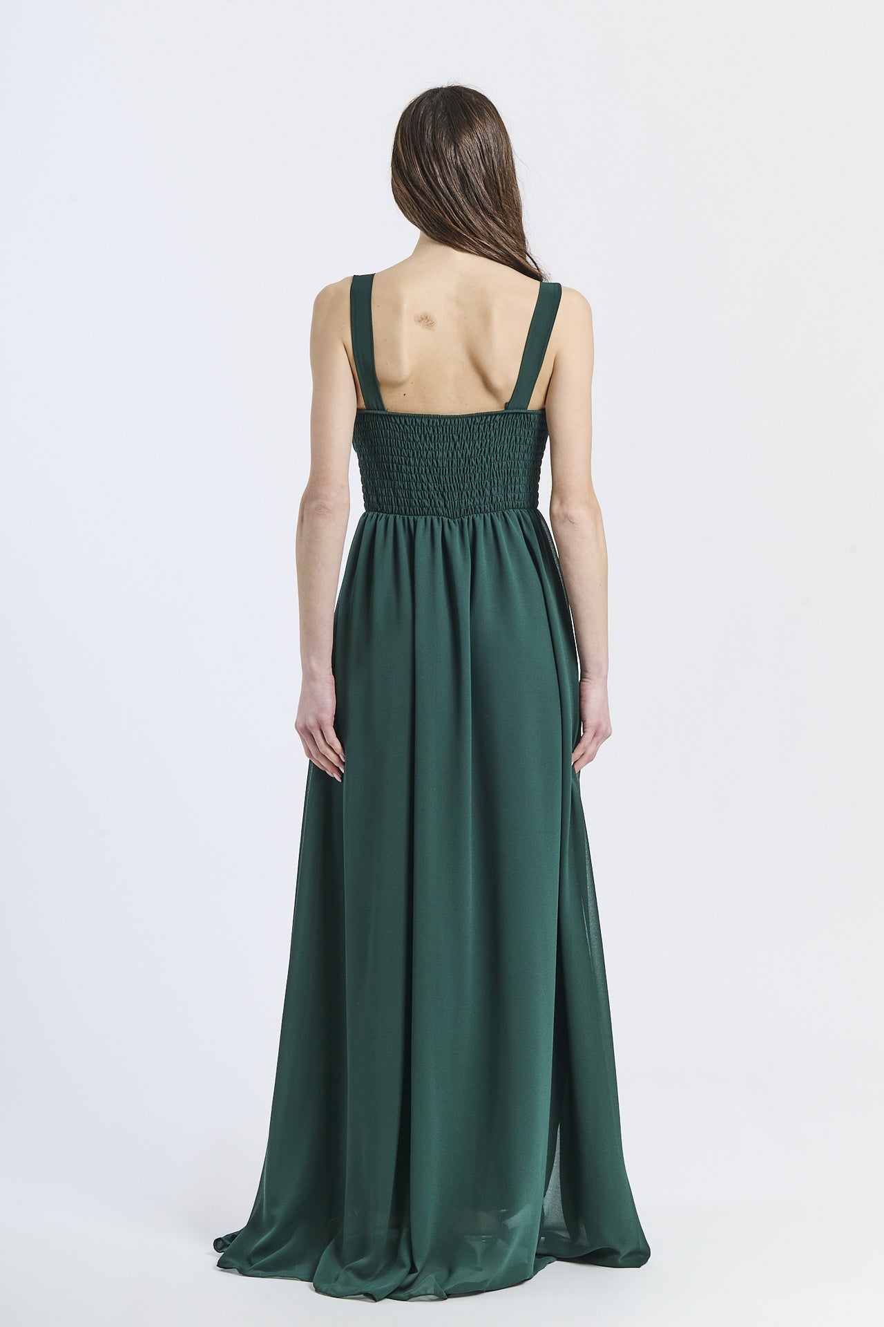 Abito elegante verde.S, design rinfrescante con falda ampia e tessuto leggero