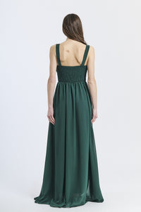 Abito elegante verde.S, design rinfrescante con falda ampia e tessuto leggero