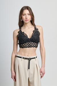 Maglia nera a uncinetto,ideale per look notturni