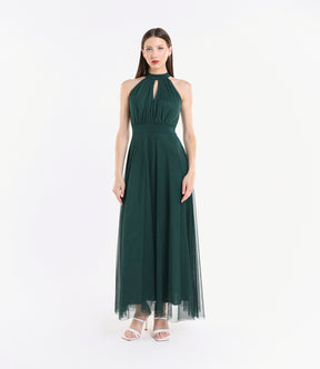 Abito lungo in tulle cut out Lucrezia