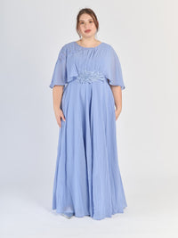 Lungo abito plus size Lavanda, perfetto per cerimonie e occasioni eleganti