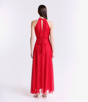 Abito lungo in tulle cut out Lucrezia