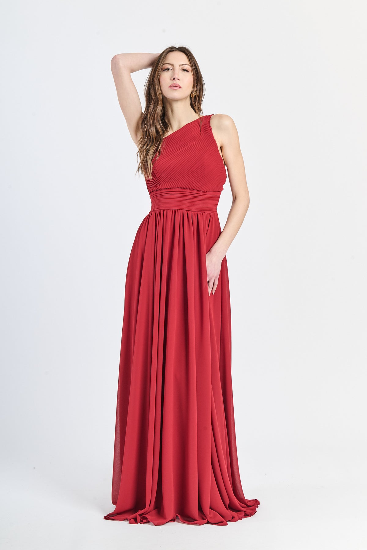 Abito lungo in tulle asimmetrico Luna（副本）